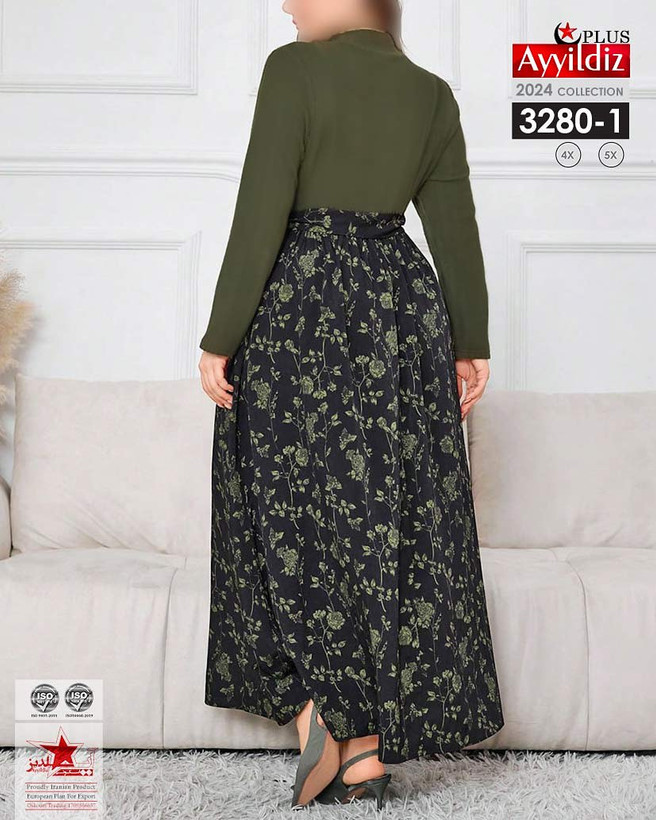 پیراهن مجلسی زنانه سایز بزرگ کد 3280