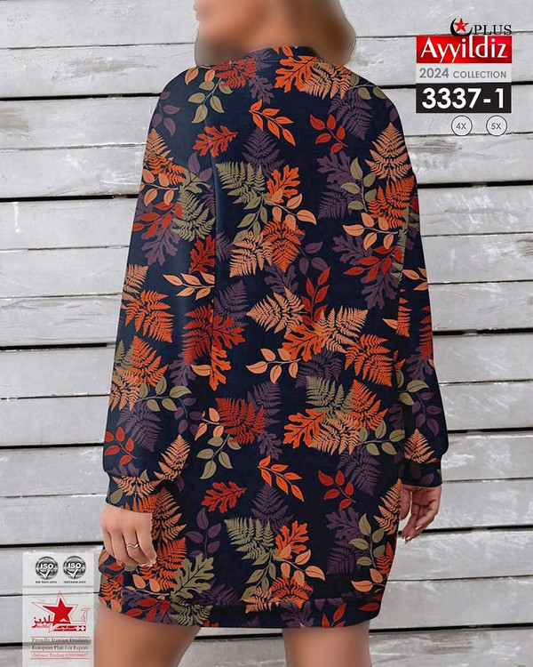 تونیک طرحدار زنانه سایز بزرگ کد 3337