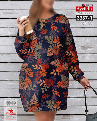 تونیک طرحدار زنانه سایز بزرگ کد 3337