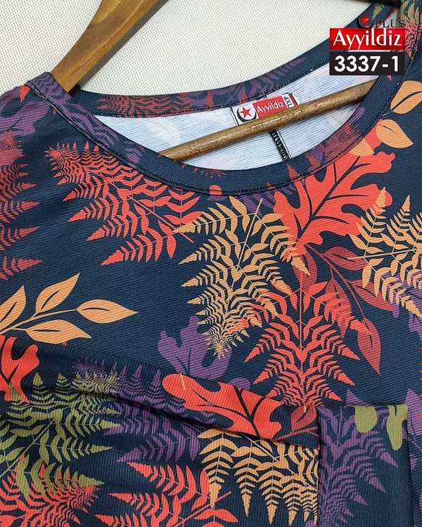تونیک طرحدار زنانه سایز بزرگ کد 3337