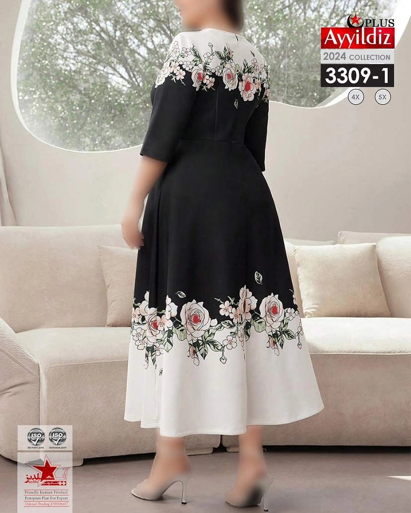 پیراهن مجلسی زنانه سایز بزرگ کد 3309