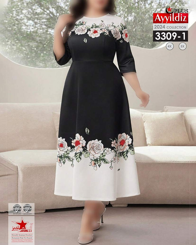 پیراهن مجلسی زنانه سایز بزرگ کد 3309