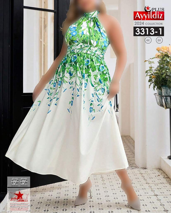 پیراهن خاص مجلسی زنانه سایز بزرگ کد 3313