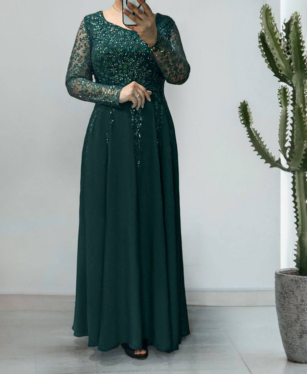 لباس مجلسی و شب ماکسی مدل پرنسا طرح شاین گل