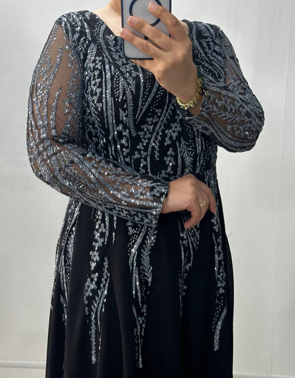 لباس مجلسی و شب ماکسی مدل پرنسا طرح شاین طرح گندم