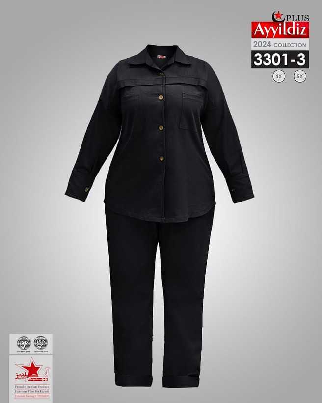 ست مانتو شلوار مجلسی سایز بزرگ کد 3301