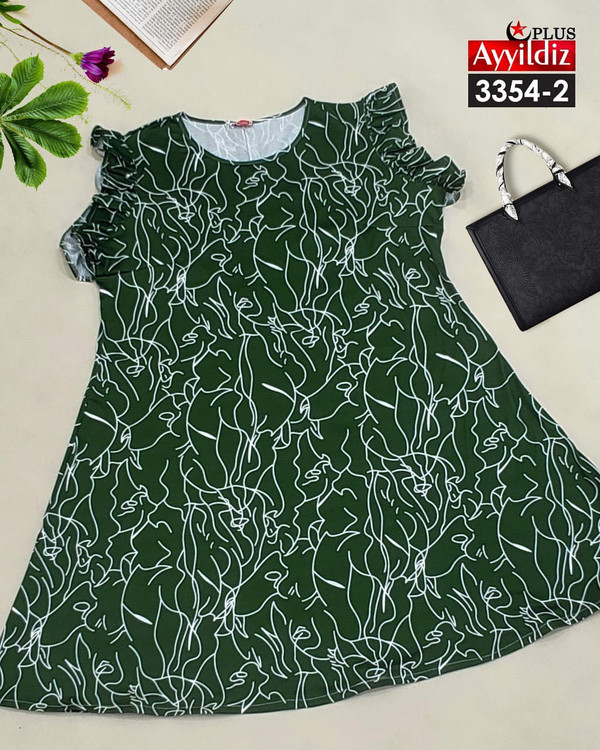 تونیک طرحدار زنانه سایز بزرگ کد 3354