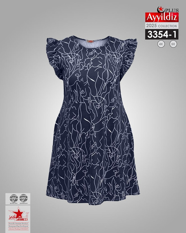 تونیک طرحدار زنانه سایز بزرگ کد 3354