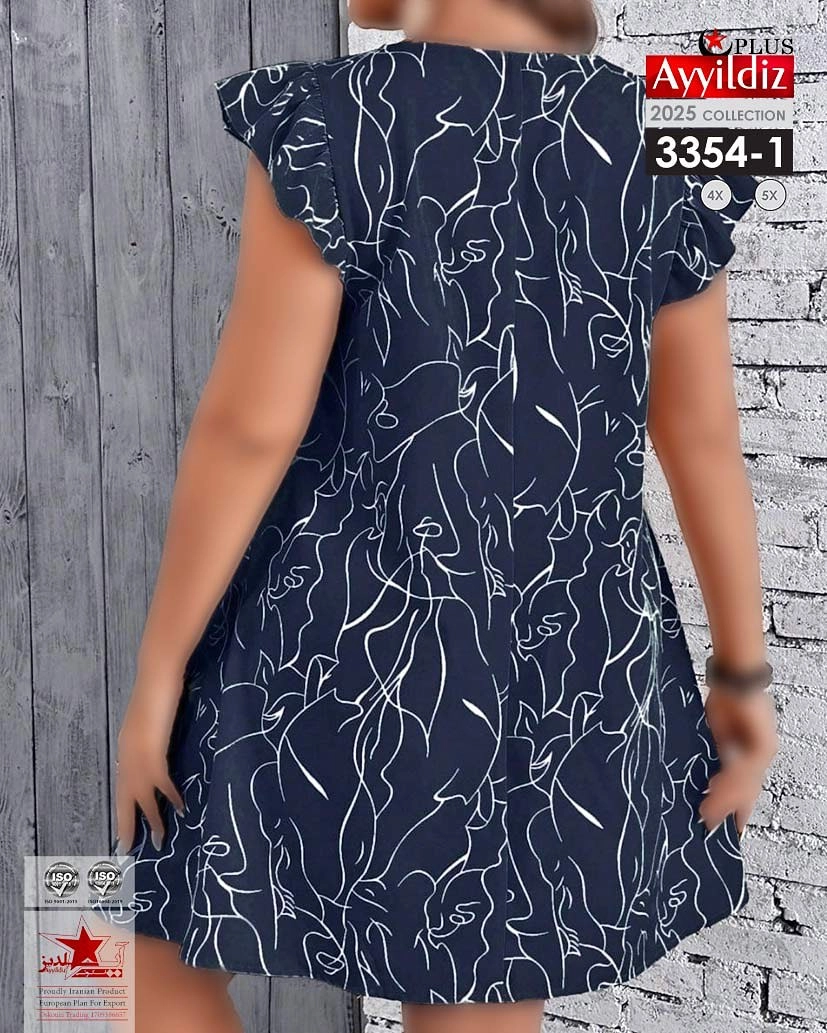 تونیک طرحدار زنانه سایز بزرگ کد 3354