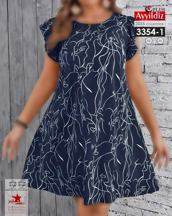 تونیک طرحدار زنانه سایز بزرگ کد 3354