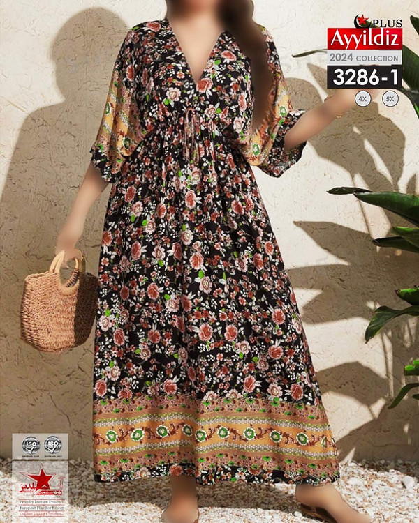 پیراهن ساحلی زنانه سایز بزرگ کد 3286