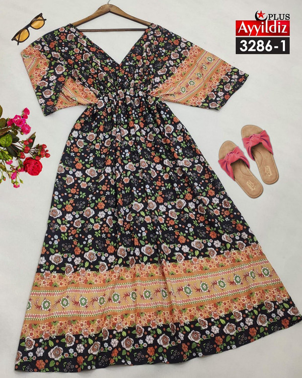 پیراهن ساحلی زنانه سایز بزرگ کد 3286