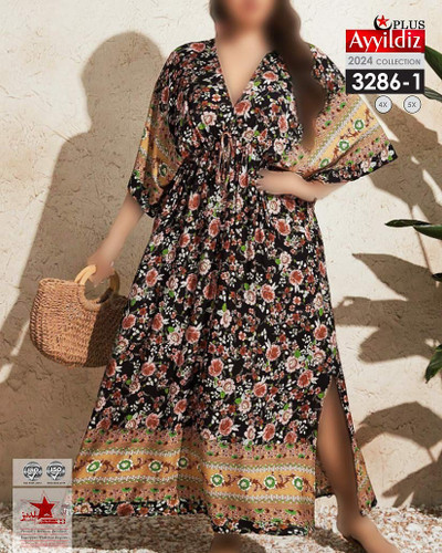 پیراهن ساحلی زنانه سایز بزرگ کد 3286