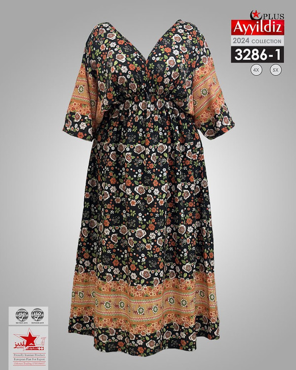 پیراهن ساحلی زنانه سایز بزرگ کد 3286