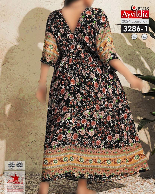 پیراهن ساحلی زنانه سایز بزرگ کد 3286