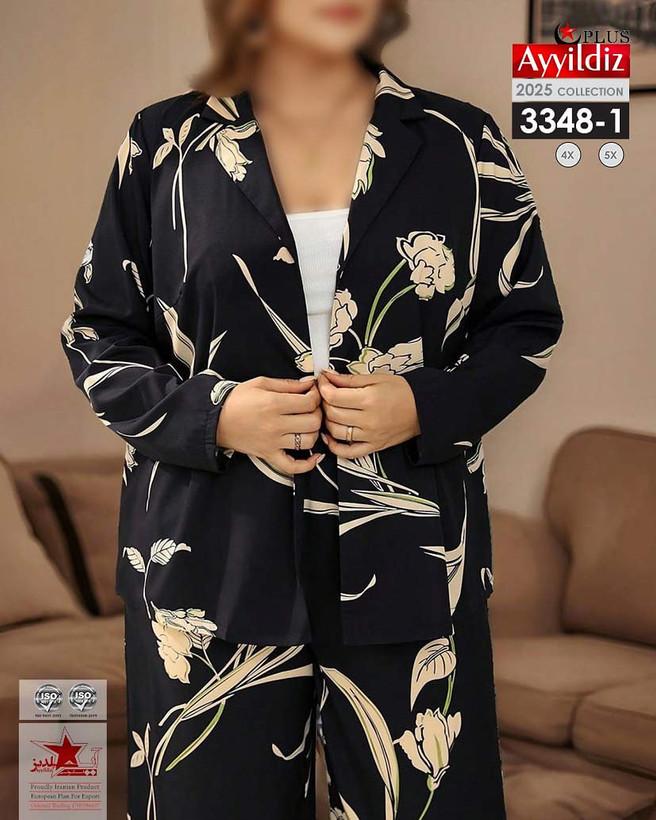 کت و شلوار زنانه سایز بزرگ کد 3348