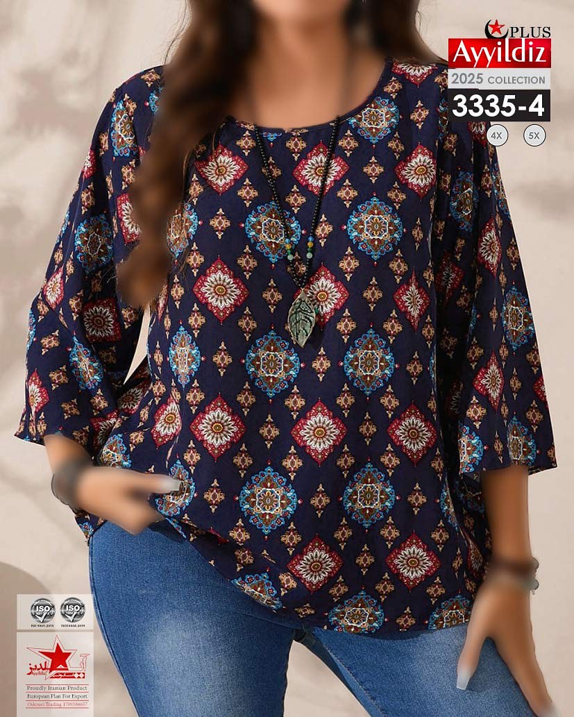 شومیز مجلسی زنانه سایز بزرگ کد 4_3335