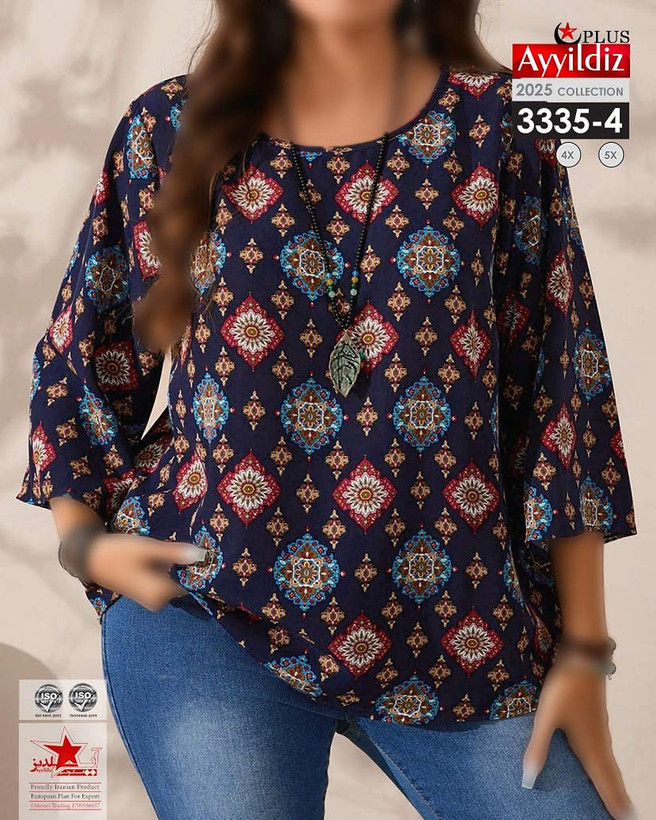 شومیز مجلسی زنانه سایز بزرگ کد 4_3335