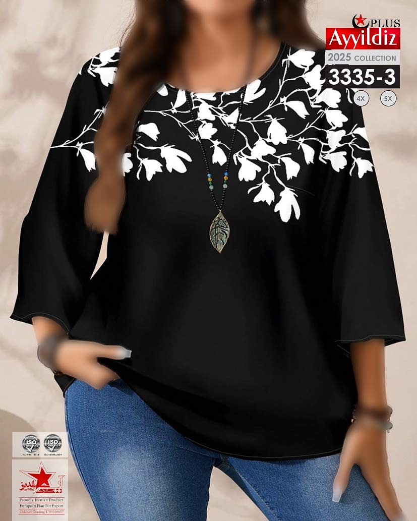 شومیز مجلسی زنانه سایز بزرگ کد 4_3335