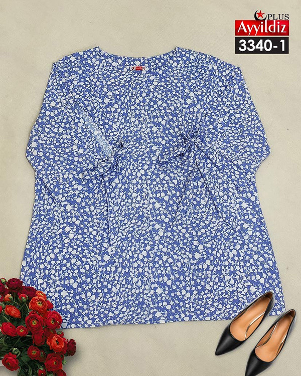 شومیز مجلسی آستین گرهی زنانه سایز بزرگ کد 3340