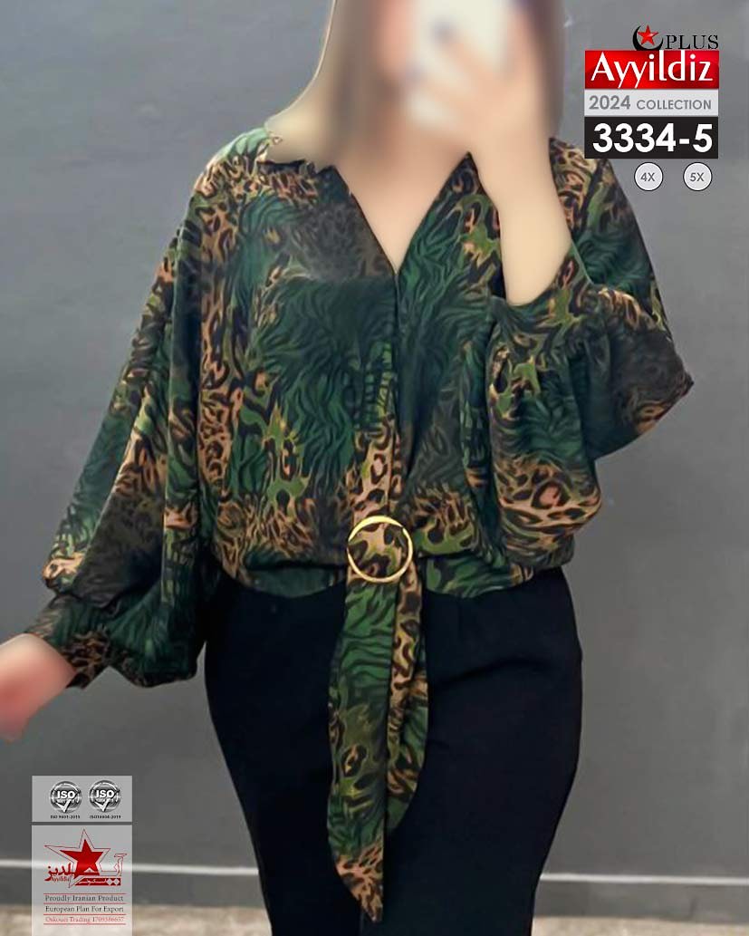 شومیز مجلسی زنانه سایز بزرگ کد 3334