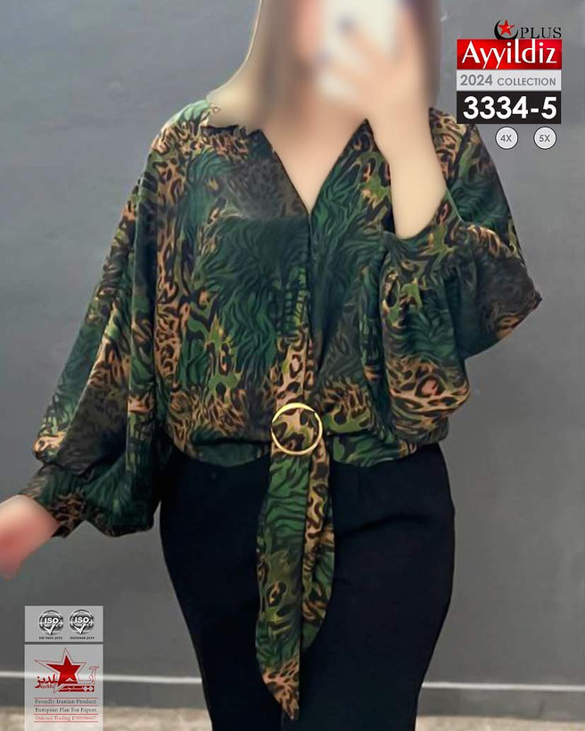 شومیز مجلسی زنانه سایز بزرگ کد 3334