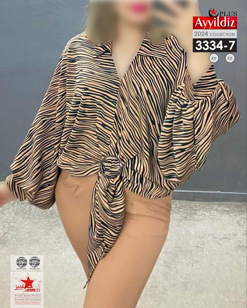 شومیز مجلسی زنانه سایز بزرگ کد 3334