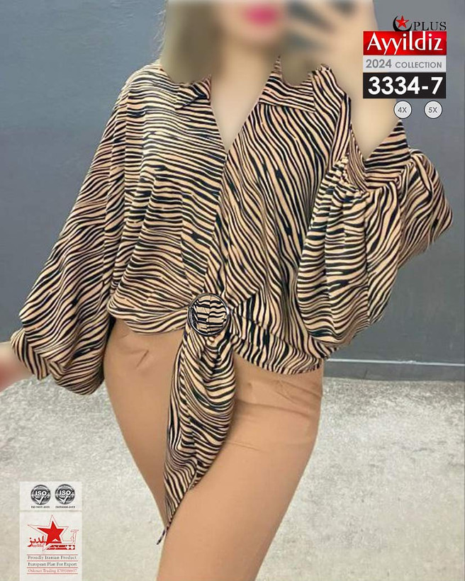 شومیز مجلسی زنانه سایز بزرگ کد 3334