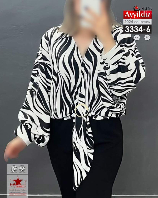 شومیز مجلسی زنانه سایز بزرگ کد 3334/1