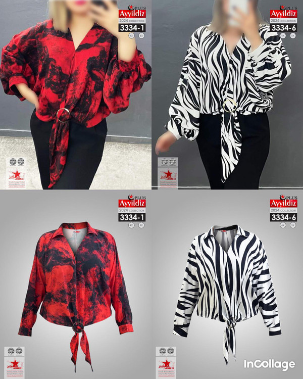 شومیز مجلسی زنانه سایز بزرگ کد 3334/1