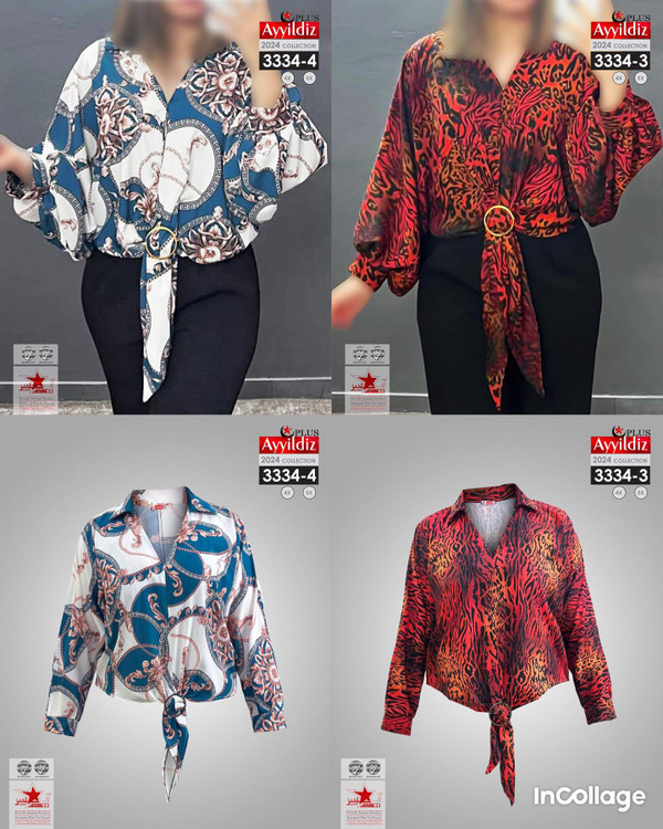 شومیز مجلسی زنانه سایز بزرگ کد 3334/2