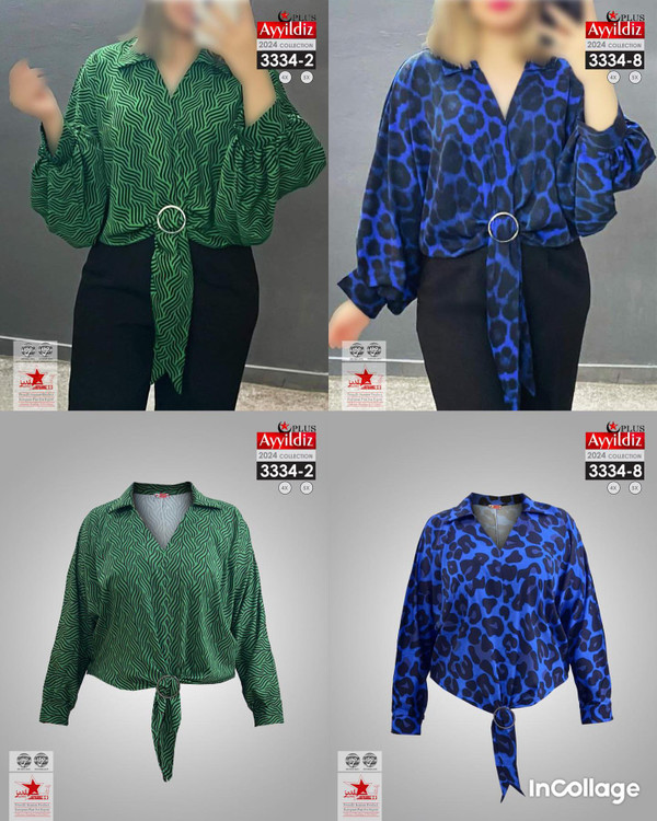 شومیز مجلسی زنانه سایز بزرگ کد 3334/3