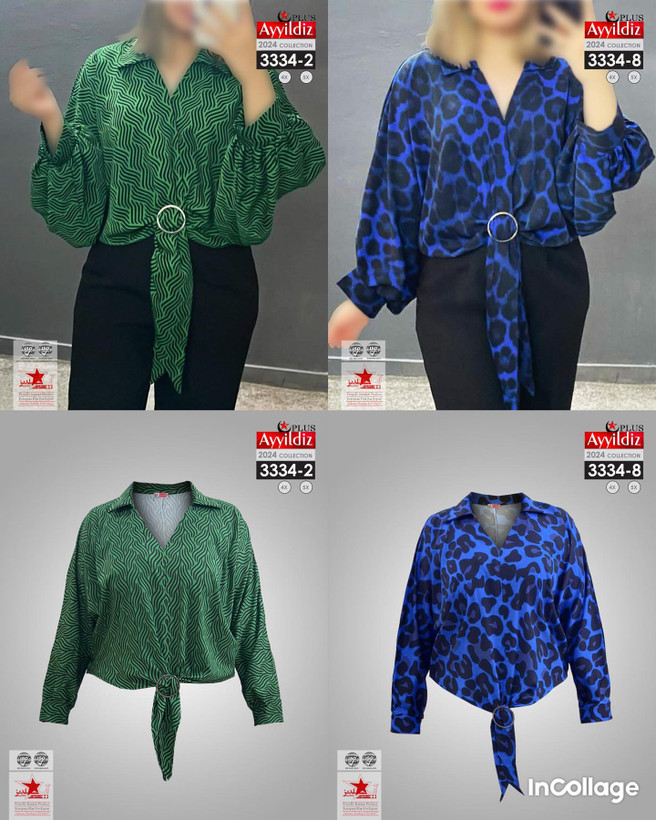 شومیز مجلسی زنانه سایز بزرگ کد 3334/3