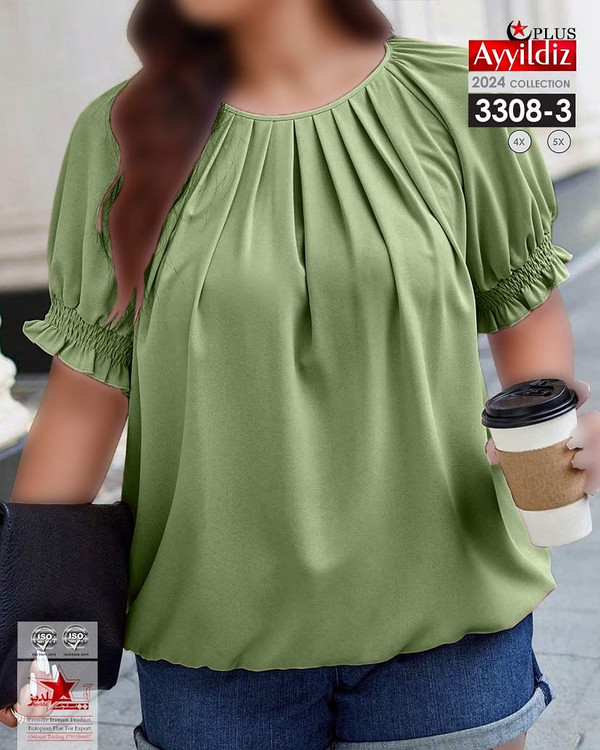 شومیز مجلسی زنانه سایز بزرگ کد 3308