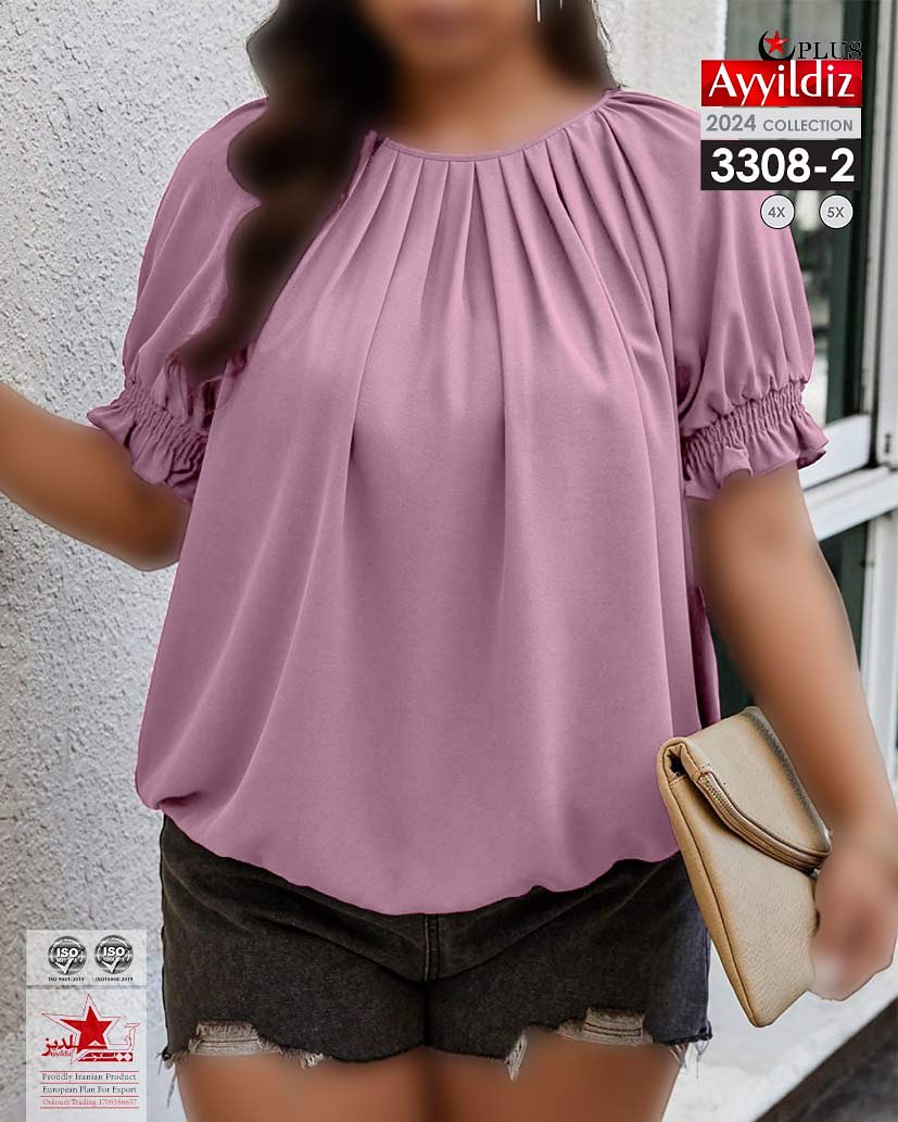 شومیز مجلسی زنانه سایز بزرگ کد 3308