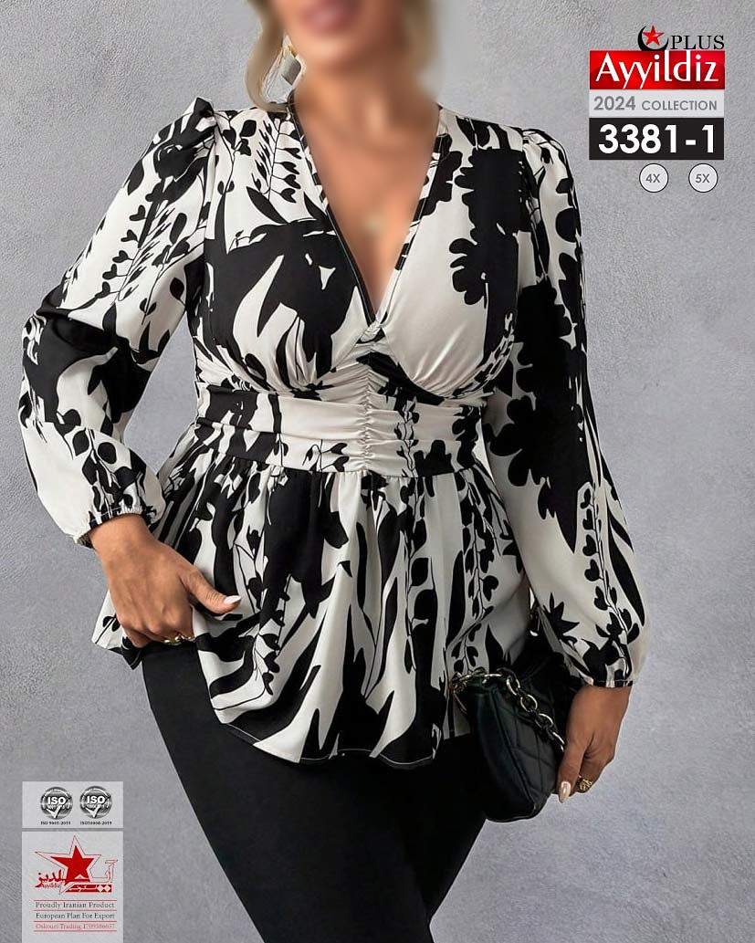 شومیز مجلسی زنانه سایز بزرگ کد 3381