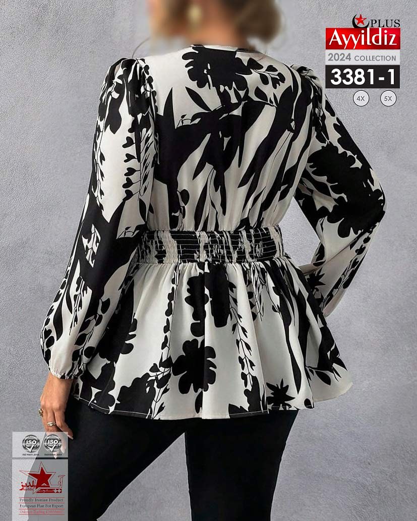 شومیز مجلسی زنانه سایز بزرگ کد 3381