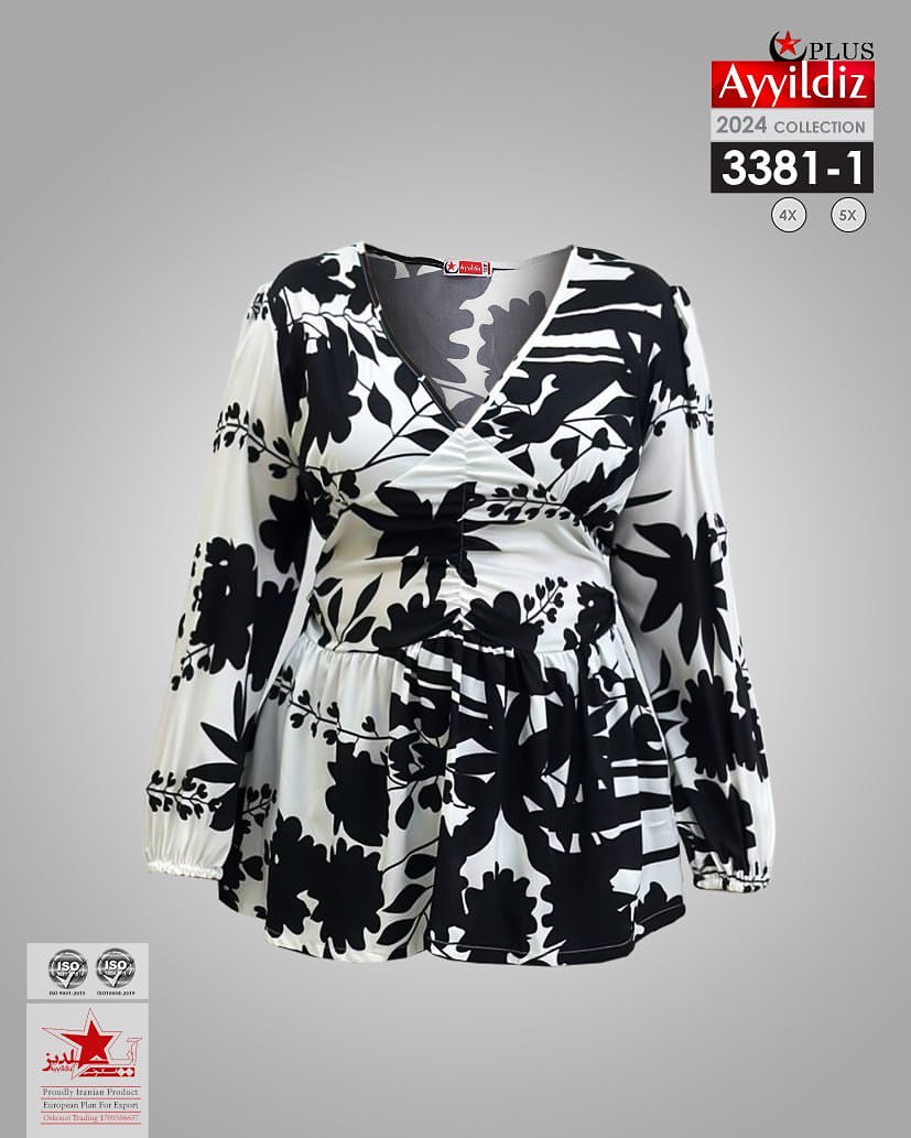 شومیز مجلسی زنانه سایز بزرگ کد 3381