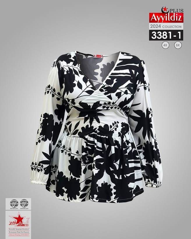 شومیز مجلسی زنانه سایز بزرگ کد 3381