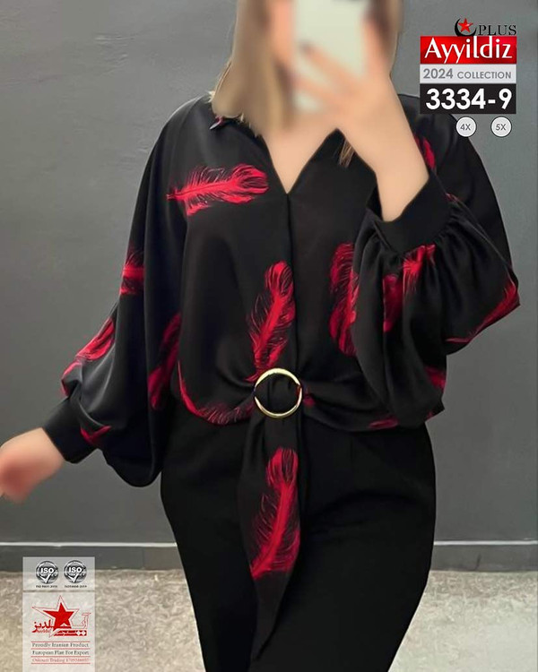 شومیز مجلسی زنانه سایز بزرگ کد 9_3334