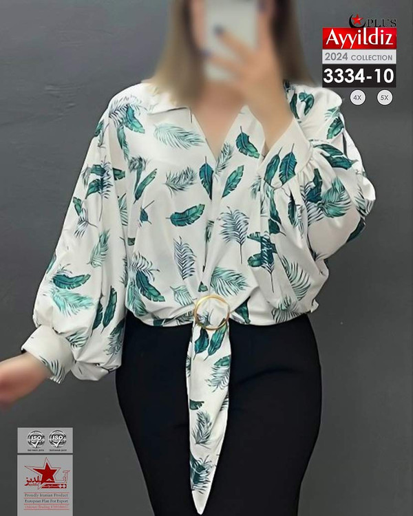 شومیز مجلسی زنانه سایز بزرگ کد 9_3334