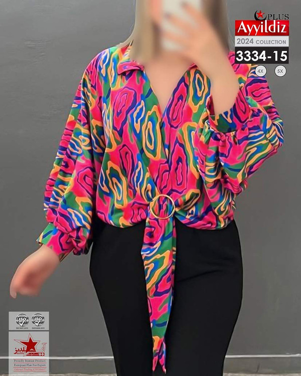 شومیز مجلسی زنانه سایز بزرگ کد 9_3334