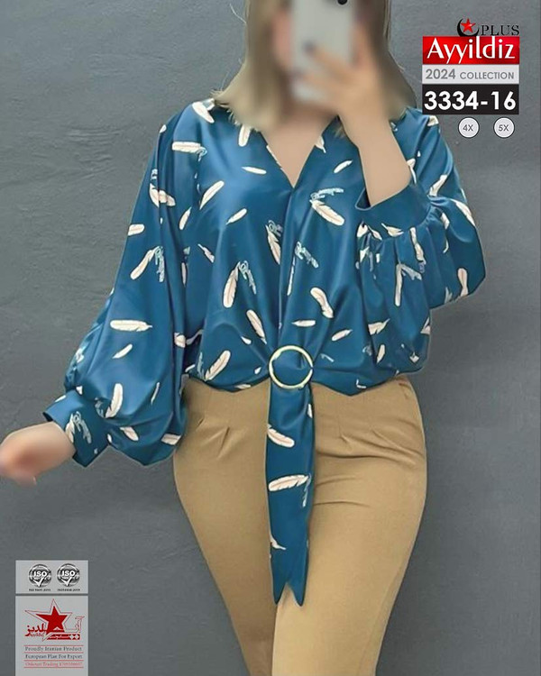 شومیز مجلسی زنانه سایز بزرگ کد 7_3334