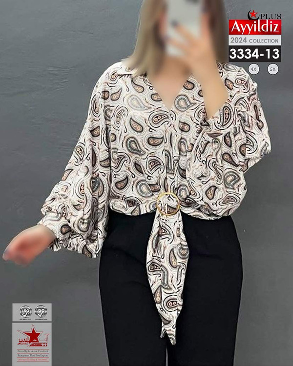 شومیز مجلسی زنانه سایز بزرگ کد 7_3334