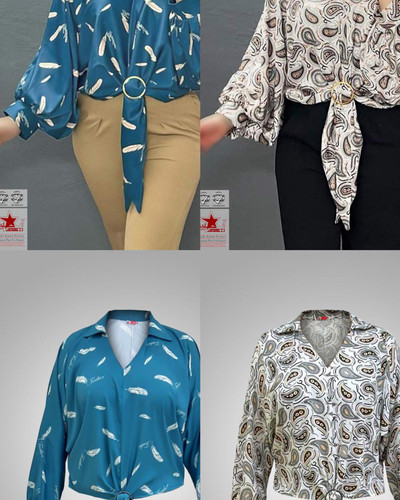 شومیز مجلسی زنانه سایز بزرگ کد 7_3334