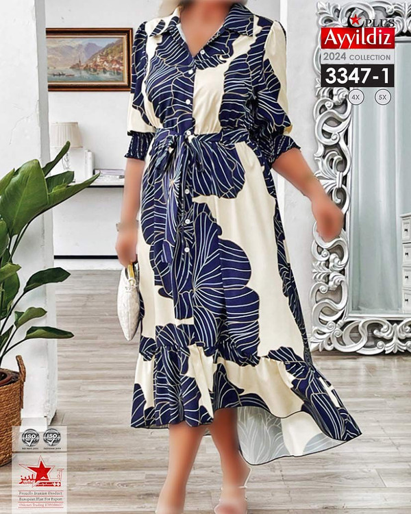 پیراهن مجلسی زنانه سایز بزرگ کد 3347