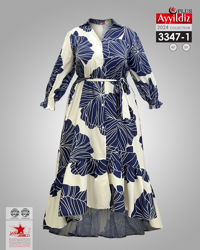 پیراهن مجلسی زنانه سایز بزرگ کد 3347