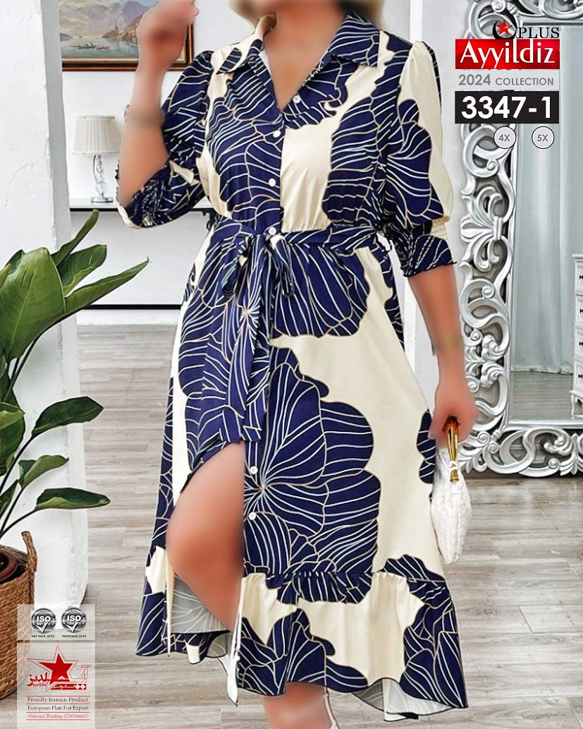 پیراهن مجلسی زنانه سایز بزرگ کد 3347