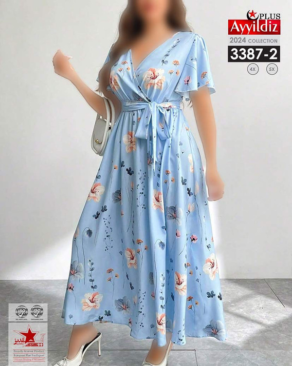 پیراهن مجلسی زنانه سایز بزرگ کد 3387