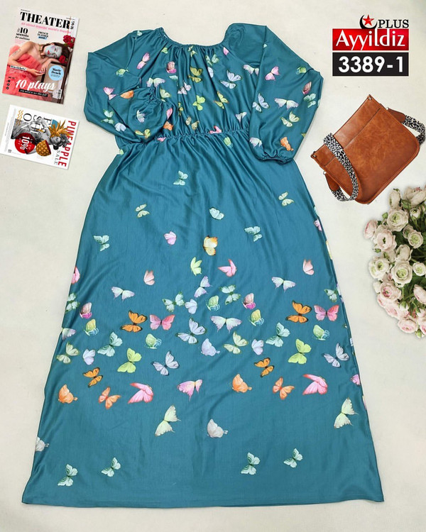 پیراهن یقه یه وری زنانه سایز بزرگ کد 3389